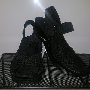 Open Toe Woven Wedge Slingback